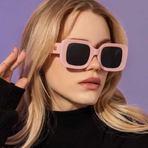 Damskie okulary przeciwsłoneczne różowe w stylu fashion