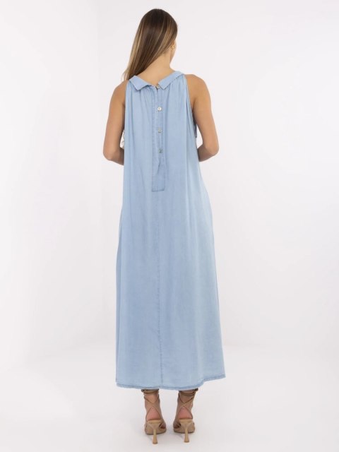 Sukienka maxi niebieska bez rękawów Italy Moda