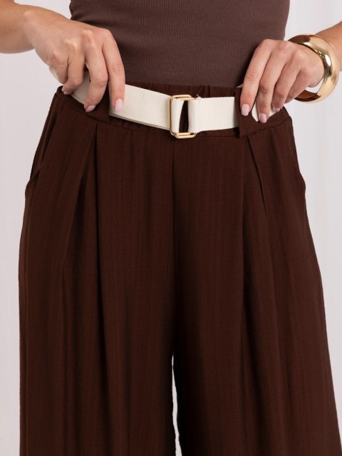 Spodnie damskie wide leg z kieszeniami