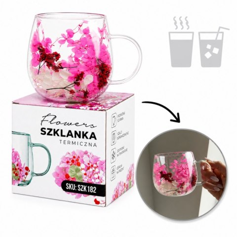 Szklanka z hortensją i gipsówką SZK182