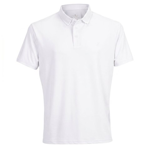 Biała, męska koszulka polo regular fit w rozmiarach od M do XL - Peterson