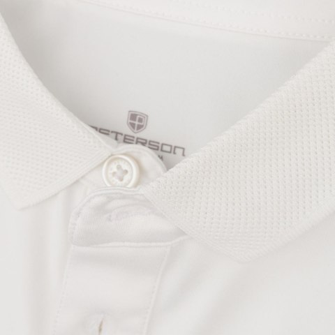 Biała, męska koszulka polo regular fit w rozmiarach od M do XL - Peterson