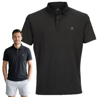 Czarna, męska koszulka polo regular fit w rozmiarach od M do XL - Peterson