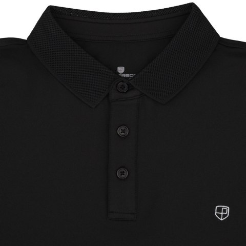 Czarna, męska koszulka polo regular fit w rozmiarach od M do XL - Peterson