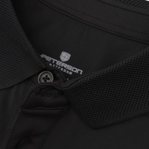 Czarna, męska koszulka polo regular fit w rozmiarach od M do XL - Peterson