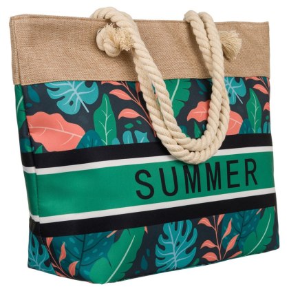 Shopperka Damska SUMMER Zielona A4 z Zamkiem – Duża Torba Plażowa