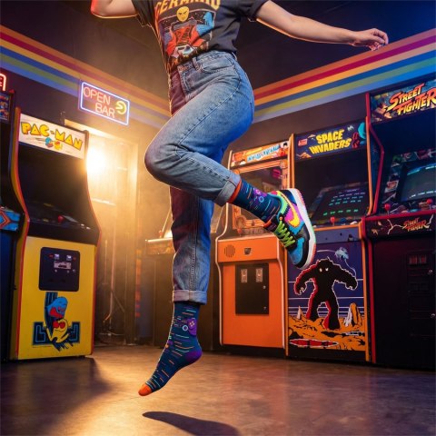 Kolorowe skarpetki casual męskie gaming w pudełku prezentowym