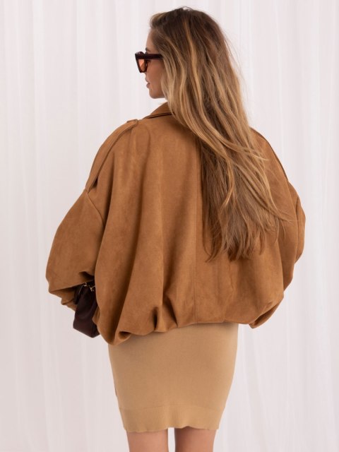Modna camelowa kurtka damska oversize
