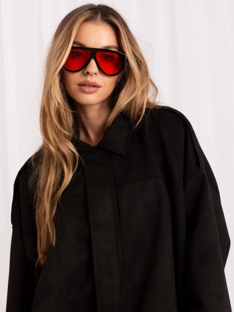 Modna czarna kurtka damska oversize
