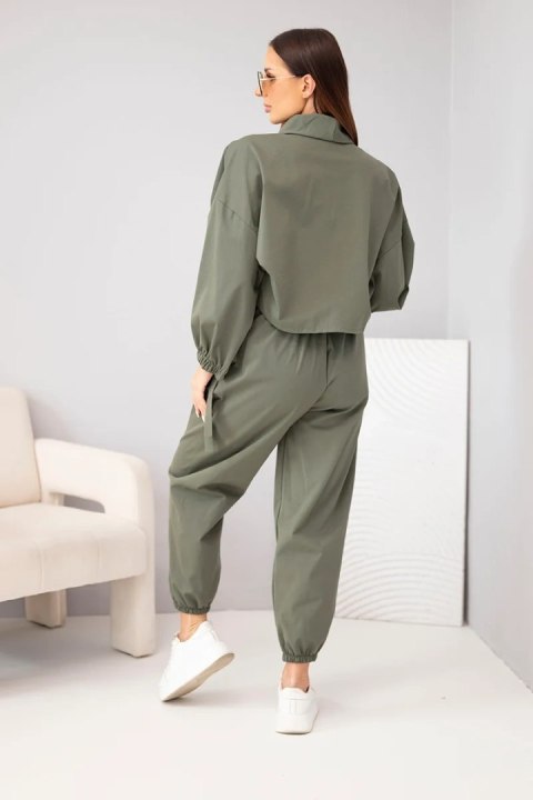 Włoski komplet damski w kolorze khaki