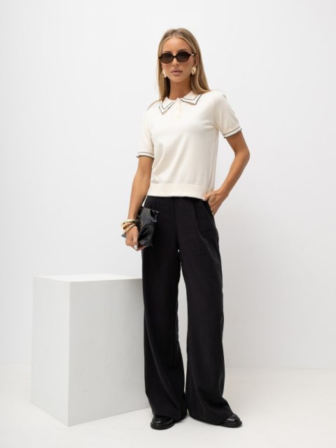 Sweter damski polo ITALY MODA z krótkim rękawem