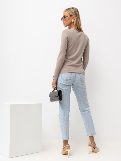 Damski sweter z wiskozy ITALY MODA w kolorze beżowym