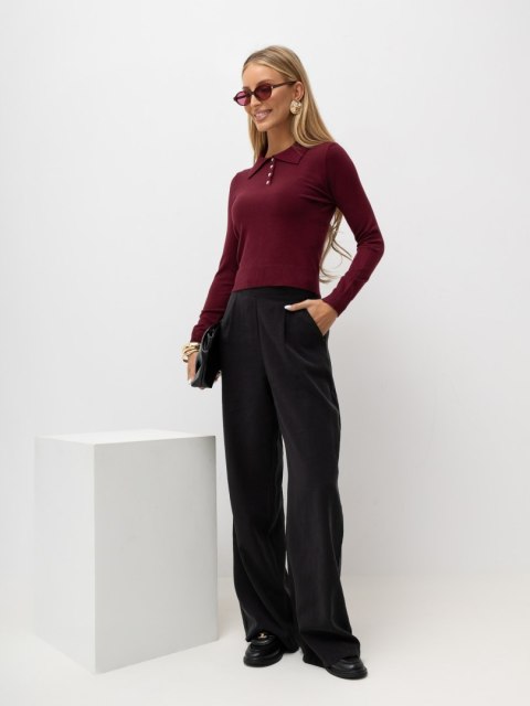 Elegancki sweter damski ITALY MODA w kolorze bordowym