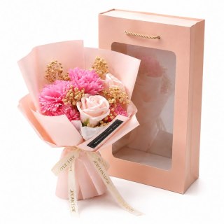 Bukiet zapachowych kwiatów mydlanych w pudełku 6 szt. flower box BUK09R