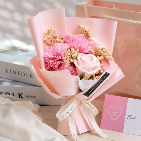 Bukiet zapachowych kwiatów mydlanych w pudełku 6 szt. flower box BUK09R