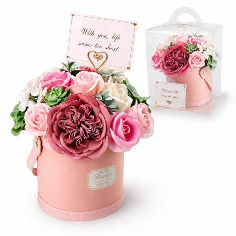 Flower box, bukiet zapachowych kwiatów mydlanych w pudełku 21х22cm BUK10R