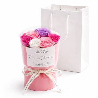 Flower box, bukiet zapachowych kwiatów mydlanych w pudełku 7szt. BUK27F