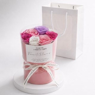 Flower box, bukiet zapachowych kwiatów mydlanych w pudełku 7szt. BUK27F