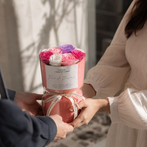 Flower box, bukiet zapachowych kwiatów mydlanych w pudełku 7szt. BUK27F