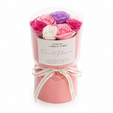 Flower box, bukiet zapachowych kwiatów mydlanych w pudełku 7szt. BUK27F