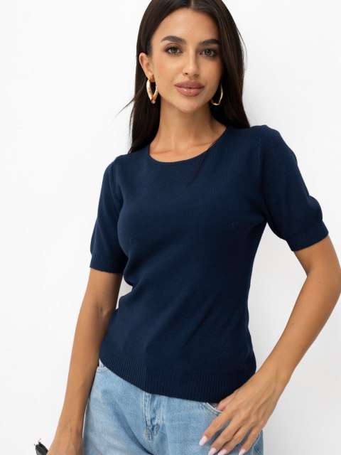 Granatowy sweter damski z 51% wiskozy
