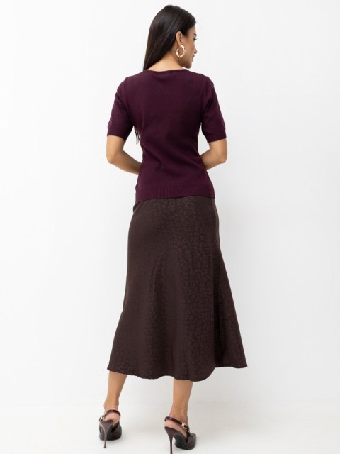 Ciemnofioletowy sweter damski basic z 51% wiskozy