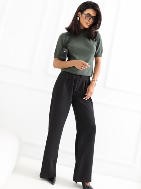 Khaki sweter damski basic z 51% wiskozy