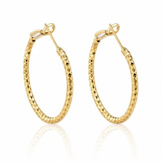 Kolczyki KOŁA ze stali szlachetnej platerowane 14k złote KST3337