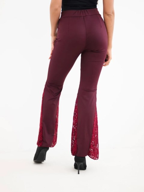 Eleganckie bordowe legginsy damskie