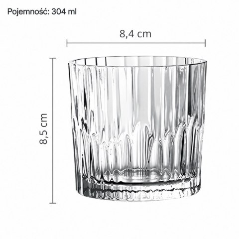 Zestaw 6 szt szklanek ryflowanych do kawy, whisky, grube szkło 300ml SZK225ZESTAW6