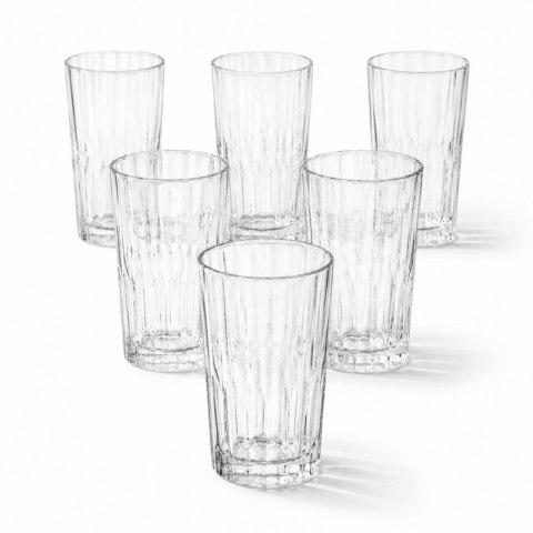 Zestaw 6 szt szklanek ryflowanych do latte, drinków, wysoka, 320ml SZK223ZESTAW6