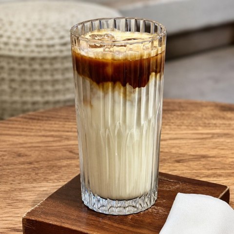 Zestaw 6 szt szklanek ryflowanych do latte, drinków, wysoka, 320ml SZK223ZESTAW6
