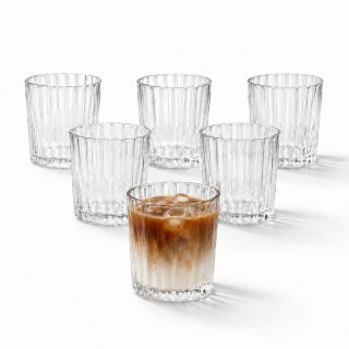 Zestaw 6 szt szklanek ryflowanych do latte, napojów, drinków 210ml SZK224ZESTAW6
