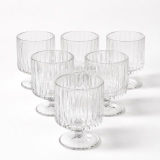 Zestaw 6 szklanek ryflowanych na nóżce 250 ml do deserów i drinków