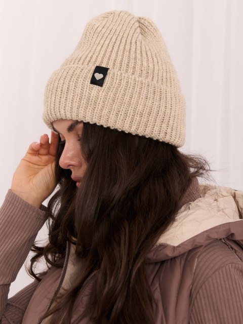 Beżowa czapka beanie damska 100% akryl
