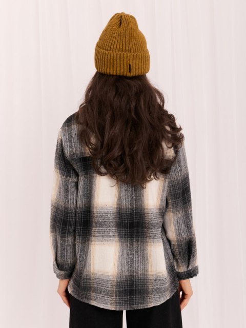 Musztardowa czapka beanie damska 100% akryl