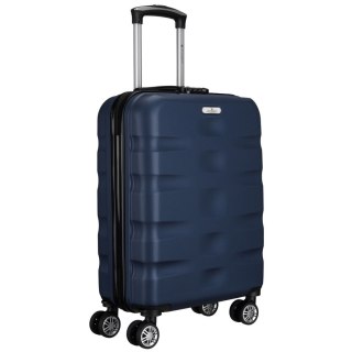 Granatowa walizka kabinowa na kółkach wykonana z tworzywa ABS - Peterson