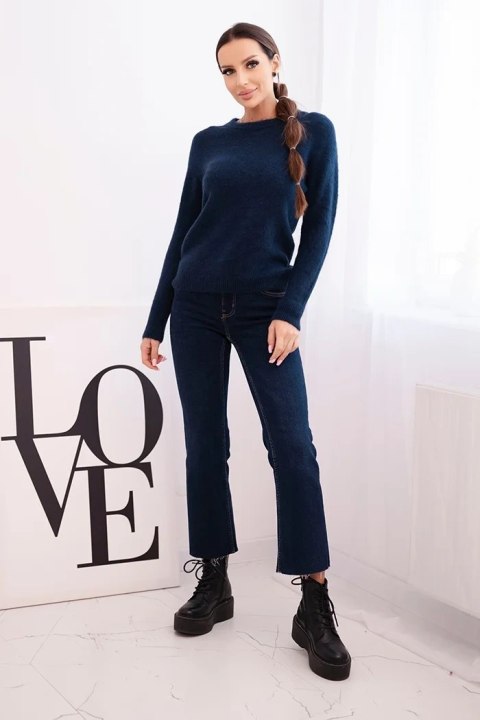 Granatowy sweter z baby alpaką – miękka dzianina