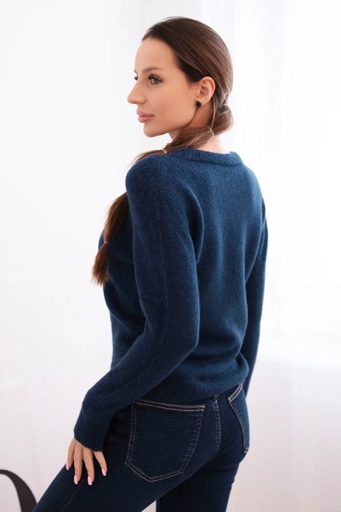 Granatowy sweter damski do jeansów i spodni