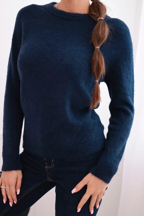 Granatowy sweter damski z baby alpaką – produkcja włoska