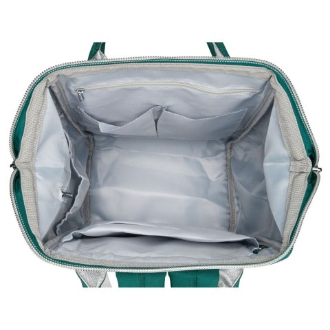Zielony plecak damski z poliestru z miejscem na laptopa i portem USB - Peterson