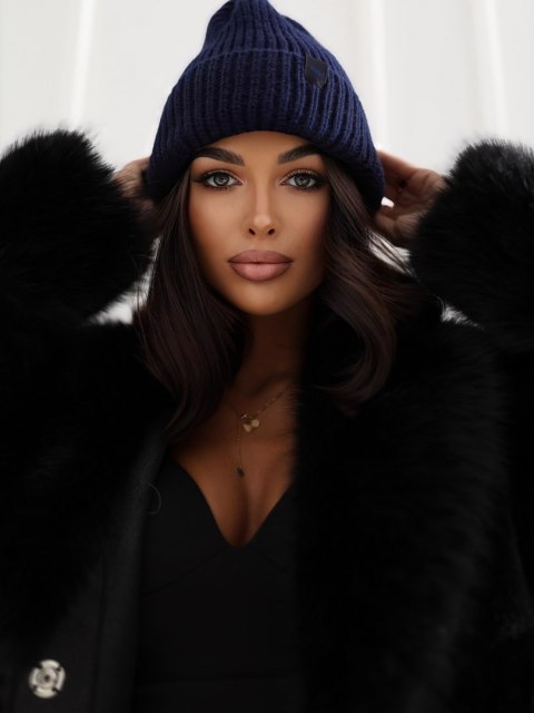 Granatowa czapka damska beanie 100% akryl