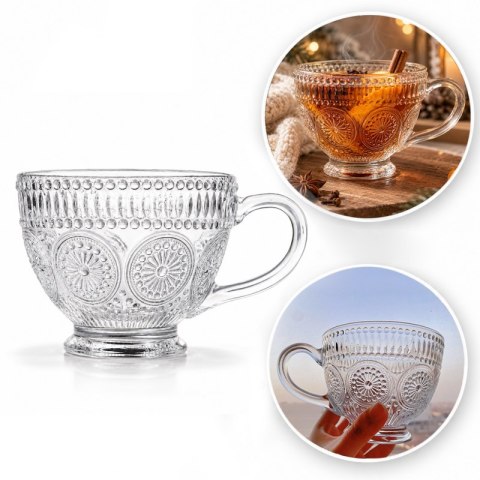 Filiżanka, szklanka duża do kawy, deserów, herbaty 430ml we wzór SZK228