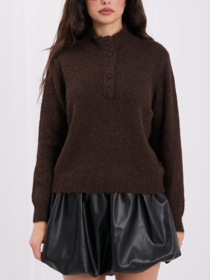 Sweter-IR-SW-K17003.99-ciemny brązowy