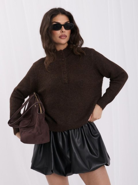 Sweter-IR-SW-K17003.99-ciemny brązowy