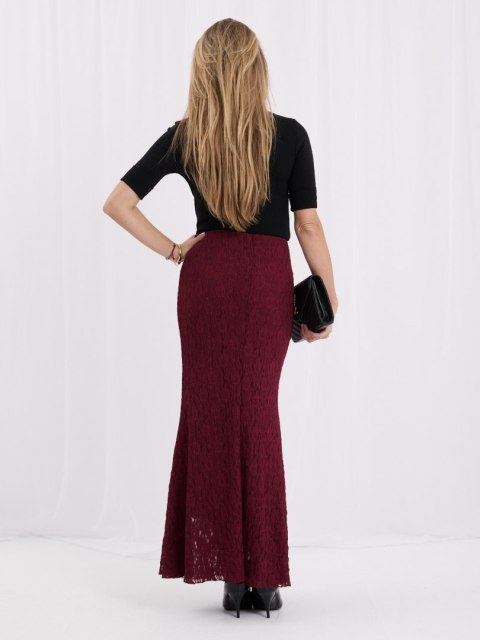 Bordowa spódnica z koronki ITALY MODA MI-SD-3573.01