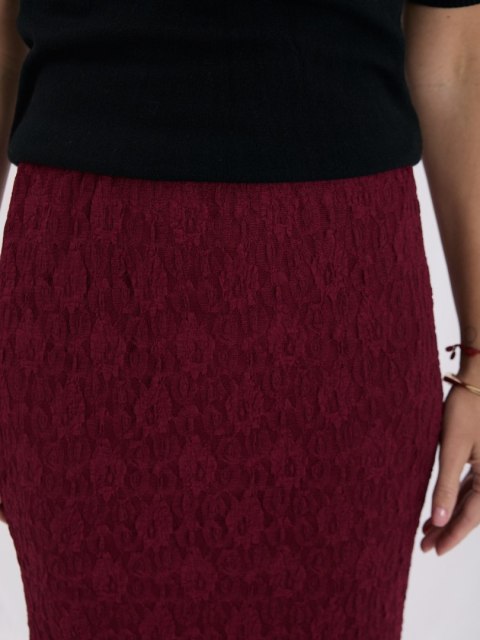 Bordowa spódnica z koronki ITALY MODA MI-SD-3573.01