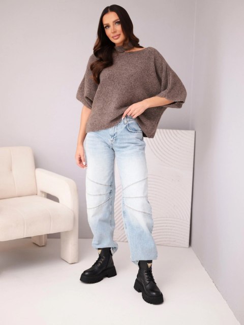 Sweter fango z szerokimi rękawami 3/4 w codziennej stylizacji