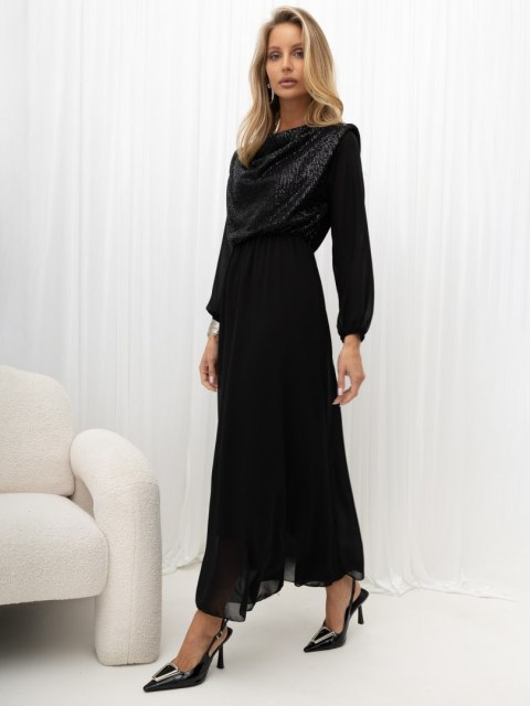 Elegancka sukienka maxi RUE PARIS w kolorze czarnym, rozmiar one size
