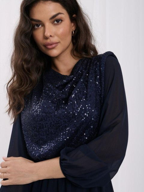 Granatowa sukienka damska RUE PARIS IT-SK-21832.99 w rozmiarze one size